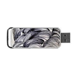 Monochrome Smudge Portable Usb Flash (one Side) by kaleidomarblingart