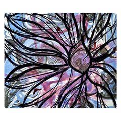 Mixed Media Petals Double Sided Flano Blanket (small)  by kaleidomarblingart