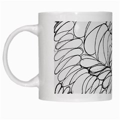 Mono Swirls White Mugs by kaleidomarblingart