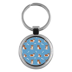 Cute Corgi Dogs Key Chain (round) by SychEva