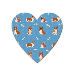 Cute Corgi Dogs Heart Magnet by SychEva