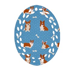 Cute Corgi Dogs Ornament (oval Filigree) by SychEva