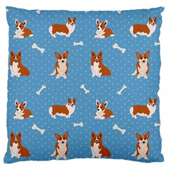 Cute Corgi Dogs Large Flano Cushion Case (one Side) by SychEva