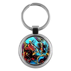 Blue And Red-1-1 Key Chain (round)