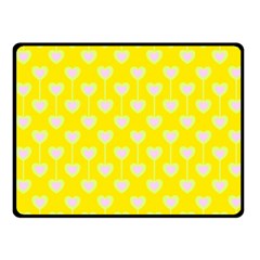 Purple Hearts On Yellow Background Fleece Blanket (small) by SychEva