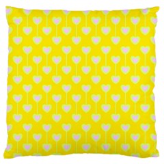 Purple Hearts On Yellow Background Large Flano Cushion Case (one Side) by SychEva