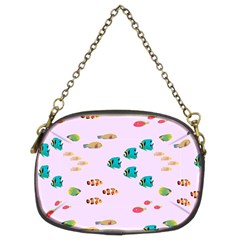 Marine Fish Multicolored On A Pink Background Chain Purse (two Sides) by SychEva