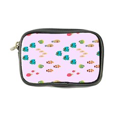 Marine Fish Multicolored On A Pink Background Coin Purse by SychEva