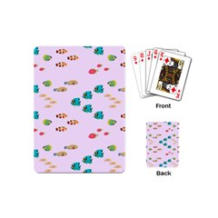 Marine Fish Multicolored On A Pink Background Playing Cards Single Design (mini) by SychEva