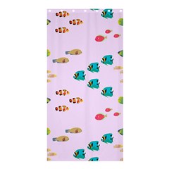 Marine Fish Multicolored On A Pink Background Shower Curtain 36  X 72  (stall)  by SychEva