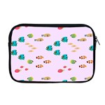 Marine Fish Multicolored On A Pink Background Apple MacBook Pro 17  Zipper Case Front