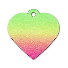 Ombre Glitter  Dog Tag Heart (one Side) by Colorfulart23