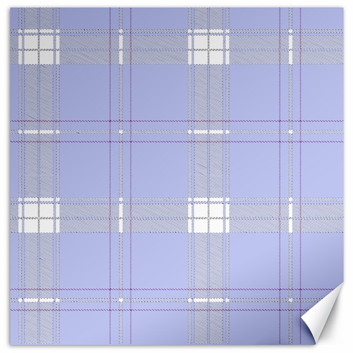 Lighblu Plaid Canvas 16  x 16 