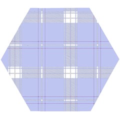 Lighblu Plaid Wooden Puzzle Hexagon by snowwhitegirl