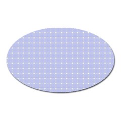 Lighblu Plaid Small Oval Magnet