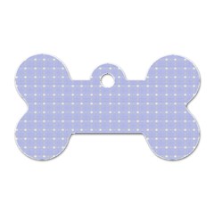 Lighblu Plaid Small Dog Tag Bone (two Sides) by snowwhitegirl