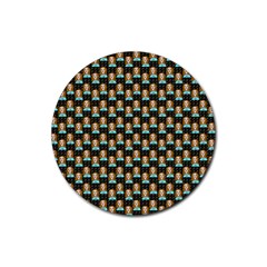 Girl Black Rubber Coaster (round) 