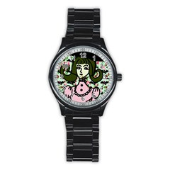 Wicked Witch Wall Stainless Steel Round Watch by snowwhitegirl