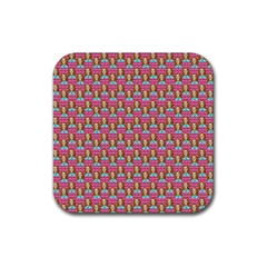 Girl Pink Rubber Coaster (Square) 