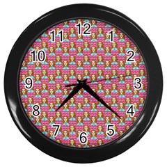Girl Pink Wall Clock (Black)