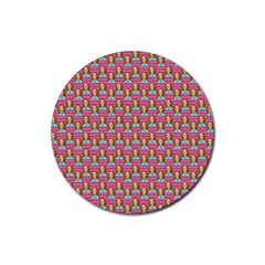 Girl Pink Rubber Coaster (Round) 