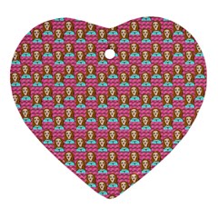 Girl Pink Heart Ornament (Two Sides)