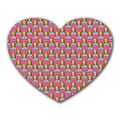 Girl Pink Heart Mousepads