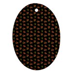 Cute Deer Pattern Black Ornament (Oval) Front