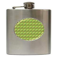 Cute Deer Pattern Green Hip Flask (6 Oz) by snowwhitegirl