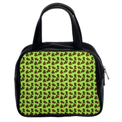 Cute Deer Pattern Green Classic Handbag (two Sides)