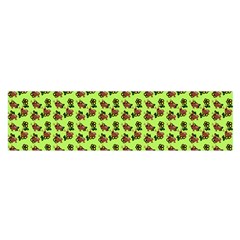 Cute Deer Pattern Green Satin Scarf (oblong)