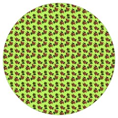 Cute Deer Pattern Green Round Trivet by snowwhitegirl