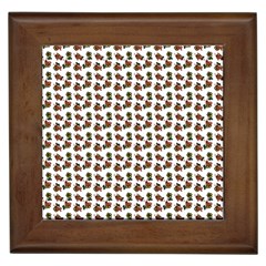 Cute Deer Pattern White Framed Tile by snowwhitegirl