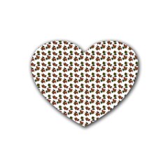 Cute Deer Pattern White Heart Coaster (4 Pack) 