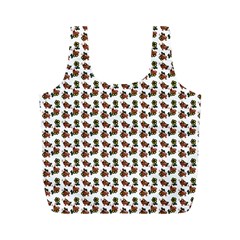 Cute Deer Pattern White Full Print Recycle Bag (M)