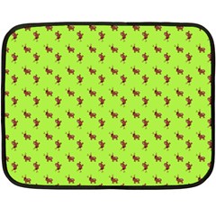 Kawaii Cute Deer Green Double Sided Fleece Blanket (mini) 