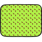 Kawaii Cute Deer Green Double Sided Fleece Blanket (Mini)  35 x27  Blanket Front