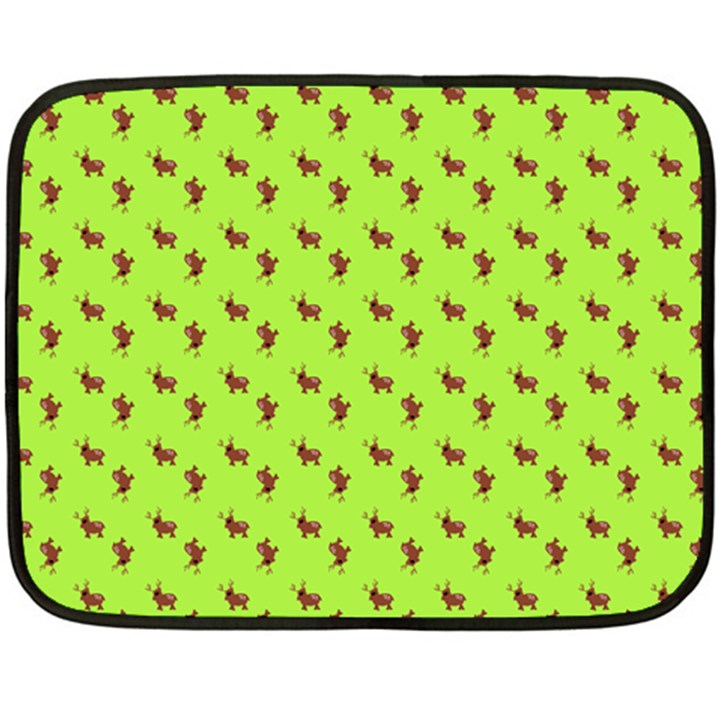 Kawaii Cute Deer Green Double Sided Fleece Blanket (Mini) 