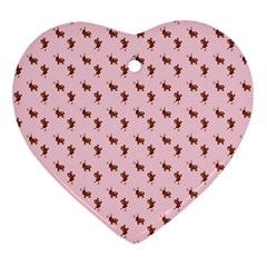 Kawaii Cute Deer Pink Ornament (heart) by snowwhitegirl