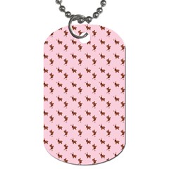 Kawaii Cute Deer Pink Dog Tag (one Side)