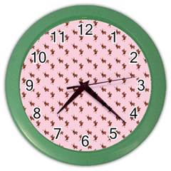 Kawaii Cute Deer Pink Color Wall Clock by snowwhitegirl