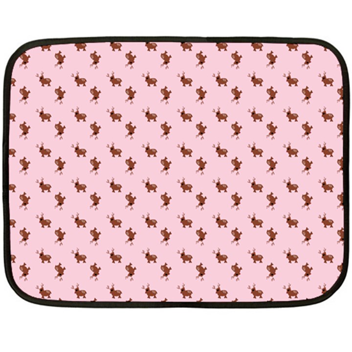 Kawaii Cute Deer Pink Double Sided Fleece Blanket (Mini) 