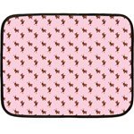 Kawaii Cute Deer Pink Double Sided Fleece Blanket (Mini)  35 x27  Blanket Back