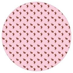 Kawaii Cute Deer Pink Round Trivet