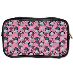 Vintage Floral And Goth Girl Toiletries Bag (one Side) by snowwhitegirl