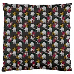 Vintage Floral And Goth Girl Grey Bg Large Cushion Case (one Side) by snowwhitegirl