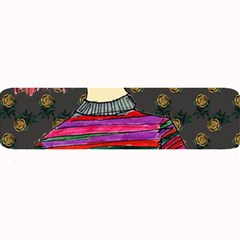 Floral Band Goth Girl Grey Bg Large Bar Mats