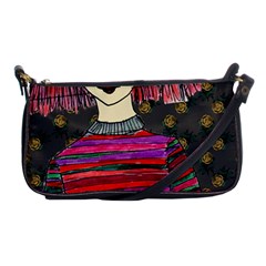 Floral Band Goth Girl Grey Bg Shoulder Clutch Bag