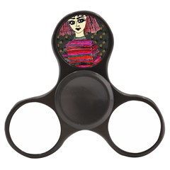 Floral Band Goth Girl Grey Bg Finger Spinner