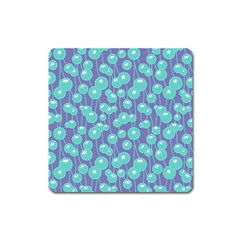 Blue Dandelions  Cute Plants Square Magnet by SychEva